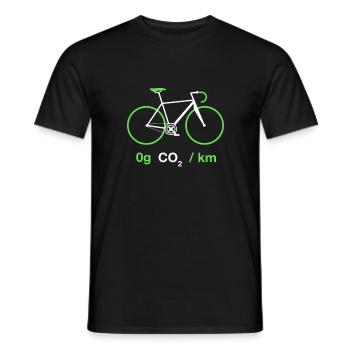 Road bike cyclist CO2 environment climate climate protection - Men's T-Shirt - black - Front - AI Model Male 178 light (178cm)