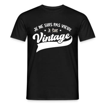 Je Ne Suis Pas Vieux Je Suis Vintage Anniversaire - T-shirt homme - noir - Devant - AI Model Male 178 light (178cm)