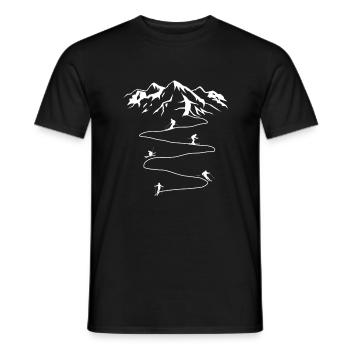 Skifahrer Alpen Berge Skifahren Berg Panorama Ski - Männer T-Shirt - Schwarz - Vorne - AI Model Male 178 light (178cm)