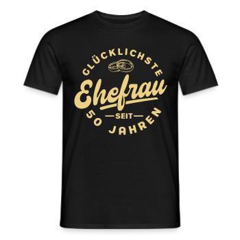 Ehepaar 50 Jahre Ehe Goldene Hochzeit Geschenk - Männer T-Shirt - Schwarz - Vorne - AI Model Male 178 light (178cm)