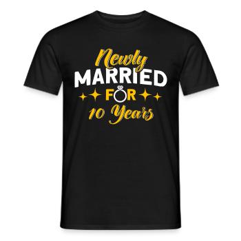10th Wedding Anniversary Couple Design 10 Years of Marriage - Men's T-Shirt - black - Front - AI Model Male 178 light (178cm)