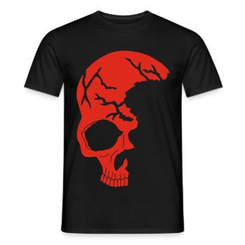Demi-crâne rouge - T-shirt homme - noir - Devant - AI Model Male 178 light (178cm)