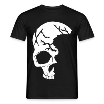 Demi-crâne blanc - T-shirt homme - noir - Devant - AI Model Male 178 light (178cm)