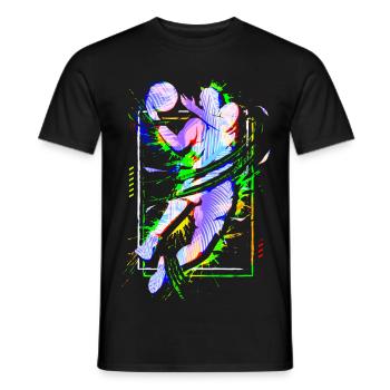 Pallacanestro - Cestisti - Squadra di pallacanestro - T-shirt uomo - nero - Fronte - AI Model Male 178 light (178cm)