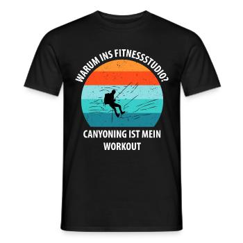 Canyoning Bergsteigen Klettern Wandern Berge - Männer T-Shirt - Schwarz - Vorne - AI Model Male 178 light (178cm)
