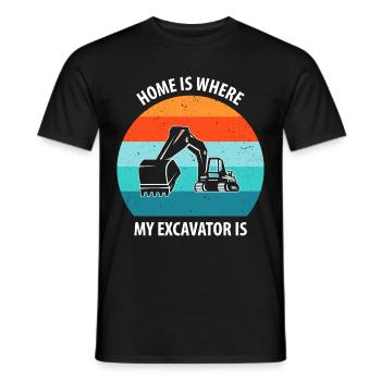 Excavator Excavator Driver Excavator Truck - Men's T-Shirt - black - Front - AI Model Male 178 light (178cm)