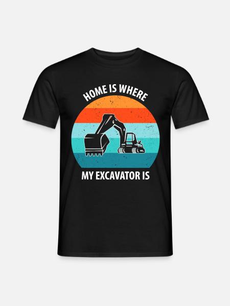 Bagger Baggerfahrer Baggerwagen - Männer T-Shirt - Schwarz