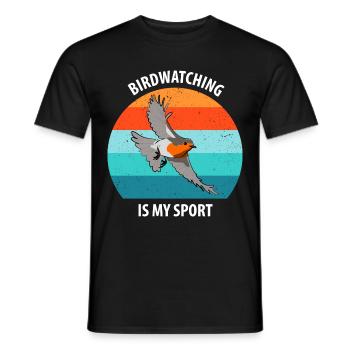 Observation des oiseaux Observation des oiseaux Observation des oiseaux - T-shirt homme - noir - Devant - AI Model Male 178 light (178cm)