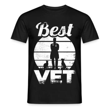 Meilleur vétérinaire - T-shirt homme - noir - Devant - AI Model Male 178 light (178cm)