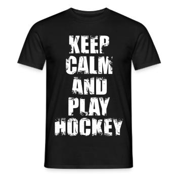 Keep Calm And Play Hockey - Men's T-Shirt - black - Front - AI Model Male 178 light (178cm)
