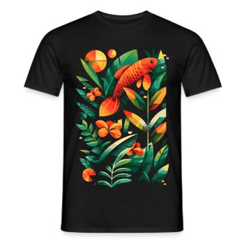 Fischerei Grafik - Männer T-Shirt - Schwarz - Vorne - AI Model Male 178 light (178cm)