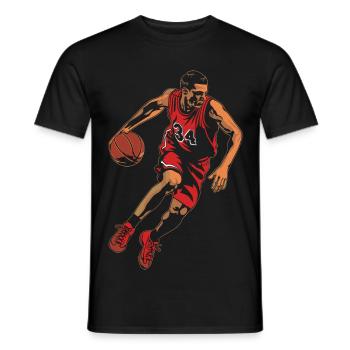 Basketballer Grafik - Männer T-Shirt - Schwarz - Vorne - AI Model Male 178 light (178cm)
