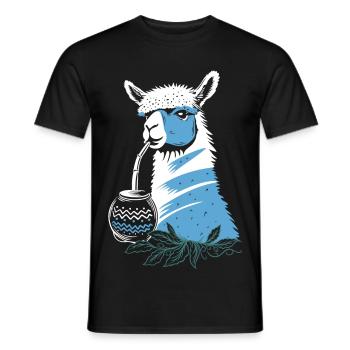 Yerba Mate Alpaka genießt Mate Tee - Männer T-Shirt - Schwarz - Vorne - AI Model Male 178 light (178cm)