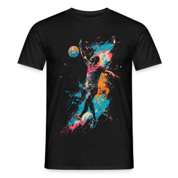 Volleyballspieler Streetart - Männer T-Shirt - Schwarz - Vorne - AI Model Male 178 light (178cm)