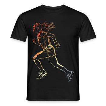 Runner Drawing Retro Style - Men's T-Shirt - black - Front - AI Model Male 178 light (178cm)