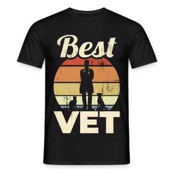 Best Veterinarian - Men's T-Shirt - black - Front - AI Model Male 178 light (178cm)