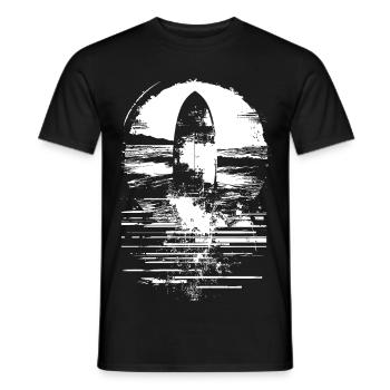 Dessin de planche de surf - T-shirt homme - noir - Devant - AI Model Male 178 light (178cm)