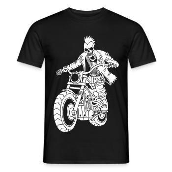 Hell Biker (White) - Men's T-Shirt - black - Front - AI Model Male 178 light (178cm)