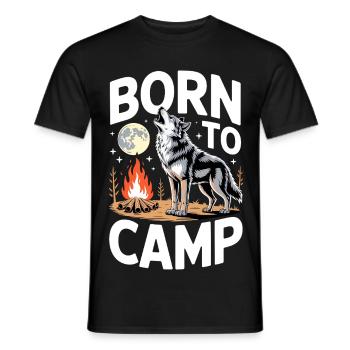 Born to Camp - Men's T-Shirt - black - Front - AI Model Male 178 light (178cm)