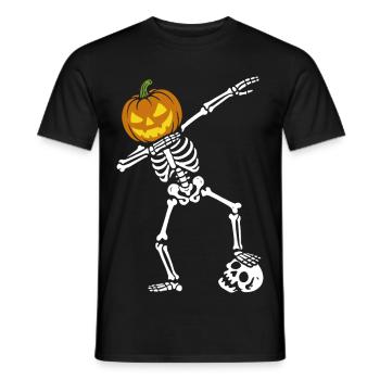 Halloween Dab Dance Skeleton with Skull - Men's T-Shirt - black - Front - AI Model Male 178 light (178cm)