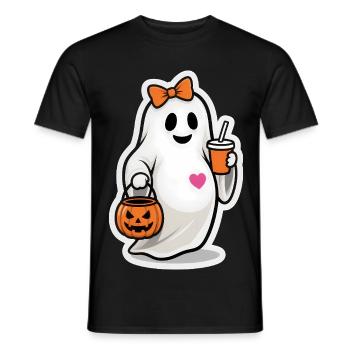 Halloween Enceinte Fantôme Drôle Fête - T-shirt homme - noir - Devant - AI Model Male 178 light (178cm)