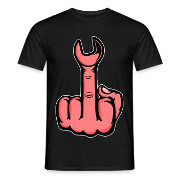 Middle Finger Stinky Finger Wrench Design - Men's T-Shirt - black - Front - AI Model Male 178 light (178cm)