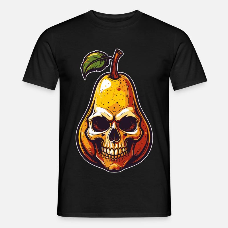 Birnen Skull Comic Style - Männer T-Shirt - Schwarz