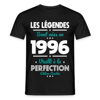 1996 – Legends – Perfekt gereift - Männer T-Shirt - Schwarz - Vorne - AI Model Male 178 light (178cm)