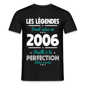 2006 – Legends – Perfekt gereift - Männer T-Shirt - Schwarz - Vorne - AI Model Male 178 light (178cm)