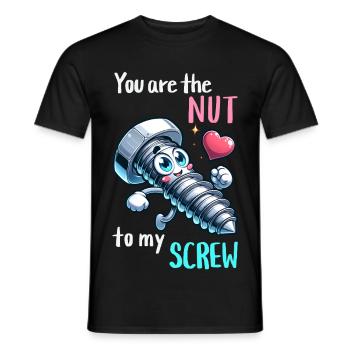 Lustiges Schrauben Mutter Paar Design - Männer T-Shirt - Schwarz - Vorne - AI Model Male 178 light (178cm)