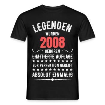 Limited Edition 2007 18th Birthday Gift - Men's T-Shirt - black - Front - AI Model Male 178 light (178cm)