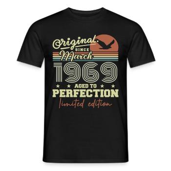 Anniversaire Mars 1969 - T-shirt homme - noir - Devant - AI Model Male 178 light (178cm)