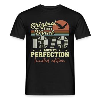 Anniversaire Mars 1970 - T-shirt homme - noir - Devant - AI Model Male 178 light (178cm)