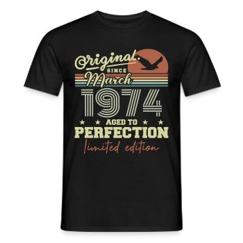 Geburtstag März 1974 - Männer T-Shirt - Schwarz - Vorne - AI Model Male 178 light (178cm)