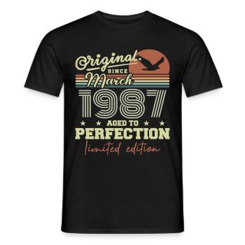 Geburtstag März 1987 - Männer T-Shirt - Schwarz - Vorne - AI Model Male 178 light (178cm)