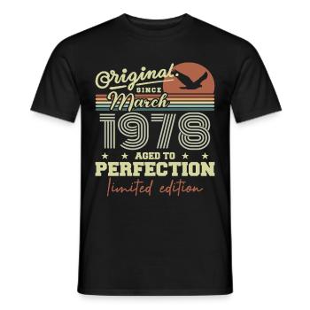Anniversaire Mars 1978 - T-shirt homme - noir - Devant - AI Model Male 178 light (178cm)