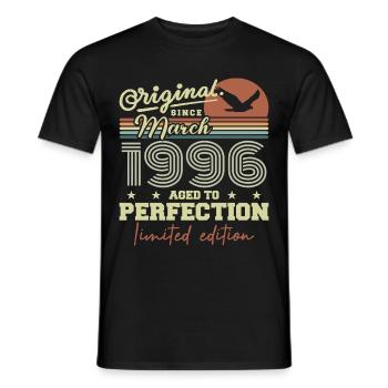 Birthday March 1996 - Men's T-Shirt - black - Front - AI Model Male 178 light (178cm)