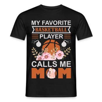 Mein Lieblingsbasketballspieler nennt mich Mama-Shirt - Männer T-Shirt - Schwarz - Vorne - AI Model Male 178 light (178cm)