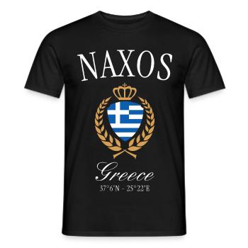 Naxos Greece Coat of Arms Crown – Travel Souvenir - Men's T-Shirt - black - Front - AI Model Male 178 light (178cm)