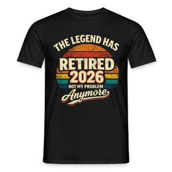 The Legend Retires 2026 - Humor - Men's T-Shirt - black - Front - AI Model Male 178 light (178cm)