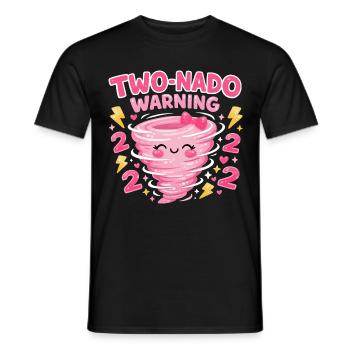 Avertissement à deux nado : 2e anniversaire design - T-shirt homme - noir - Devant - AI Model Male 178 light (178cm)