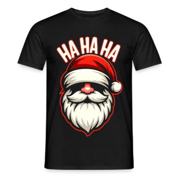 Santa Lachen HAHA Design - Männer T-Shirt - Schwarz - Vorne - AI Model Male 178 light (178cm)