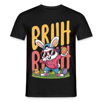 Joyeuse Pâques, douce chasse aux œufs du lapin, œufs de Pâques - T-shirt homme - noir - Devant - AI Model Male 178 light (178cm)
