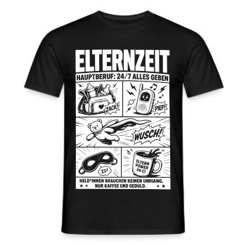 Elternzeit Hauptberuf 24/7 Alles Geben - Männer T-Shirt - Schwarz - Vorne - AI Model Male 178 light (178cm)