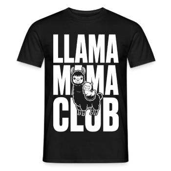 Llama Mama Club with Baby Llama - Men's T-Shirt - black - Front - AI Model Male 178 light (178cm)