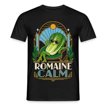 Romaine Calm Salat Wortspiel - Männer T-Shirt - Schwarz - Vorne - AI Model Male 178 light (178cm)