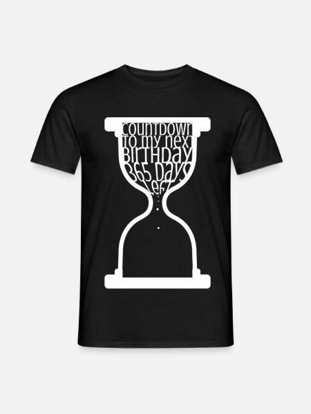Countdown zum nächsten Geburtstag - Männer T-Shirt - Schwarz