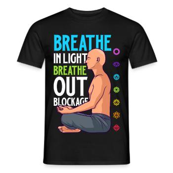Chakra Atmung - Blockaden lösen - Männer T-Shirt - Schwarz - Vorne - AI Model Male 178 light (178cm)