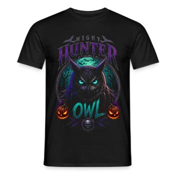 Eulenjäger-Nacht Halloween - Männer T-Shirt - Schwarz - Vorne - AI Model Male 178 light (178cm)