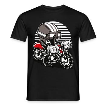 COMIC CAFERACER - Comic Cartoon Shirt Motiv - Männer T-Shirt - Schwarz - Vorne - AI Model Male 178 light (178cm)